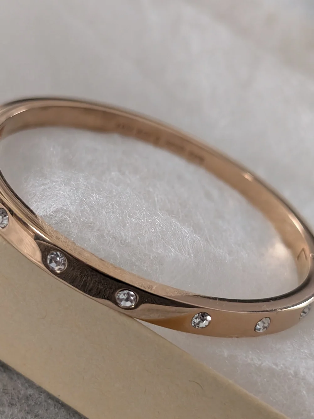 kate spade Rose Gold Crystal Station Bangle Bracelet - Picture 6 of 7